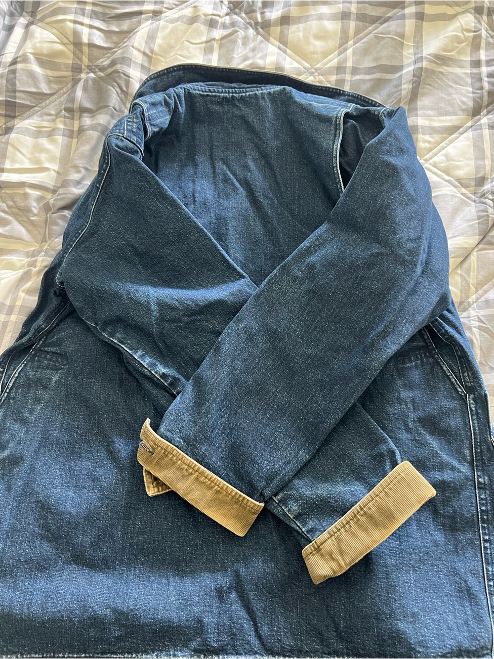 Women’s L.L. Bean 90’s vintage Blue Denim Barn Jacket lined size small - Picture 4 of 12